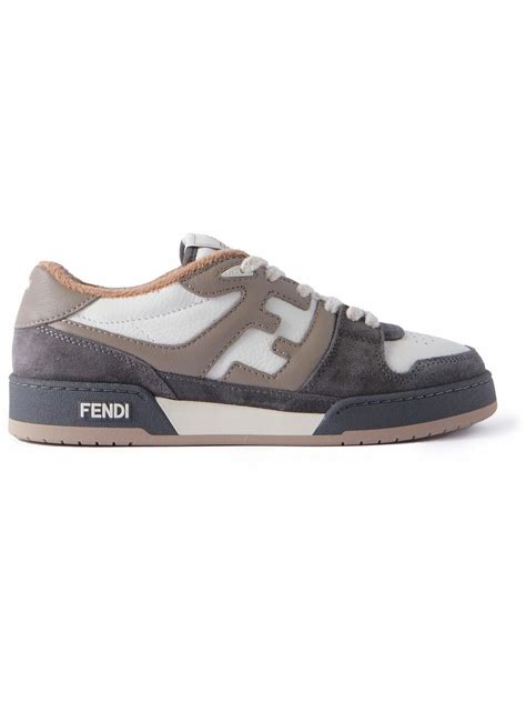 fendi sneakers gray|fendi shearling trimmed sneakers.